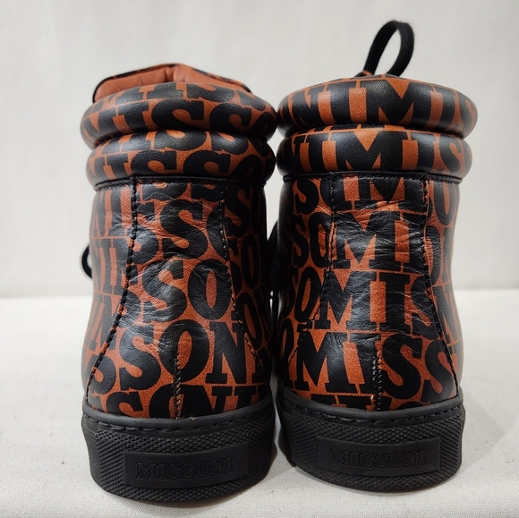 MISSONI 65th Anniv All Over Print High Top Leather Sneaker Made Italy 40 EU 7 US - Picture 7 of 11
